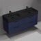 Double Floating Bathroom Vanity, Modern, Blue, 56